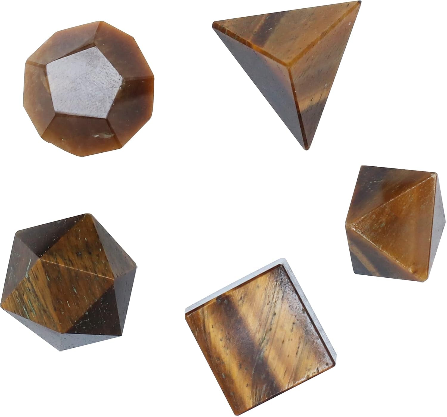 Platonic Solid Sacred Geometry Set for Reiki Healing & Chakra Balancing (15-20mm)