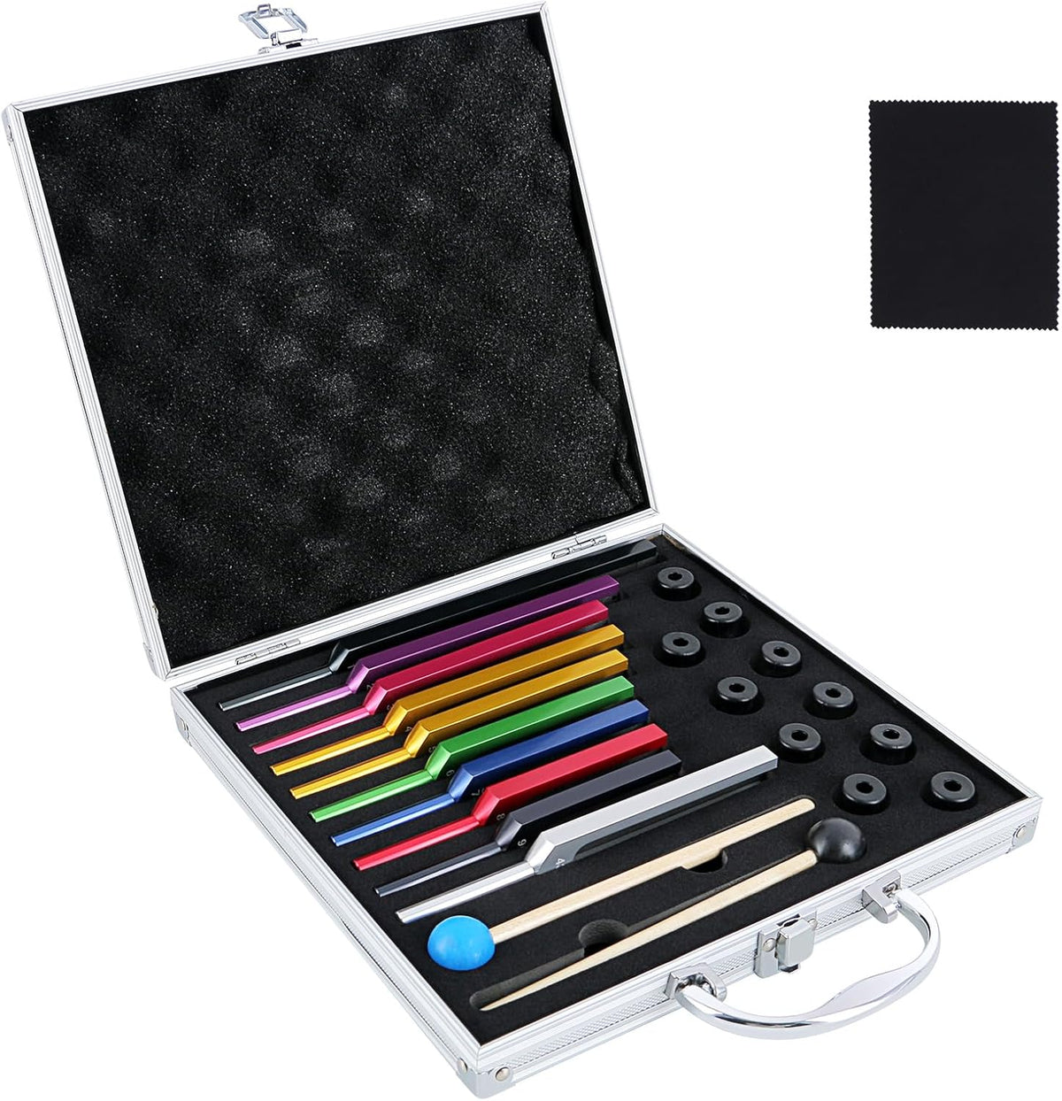 Chakra Tuning Fork Set – Sound Healing Instruments with Mallets, Bases & DNA Activation Frequencies