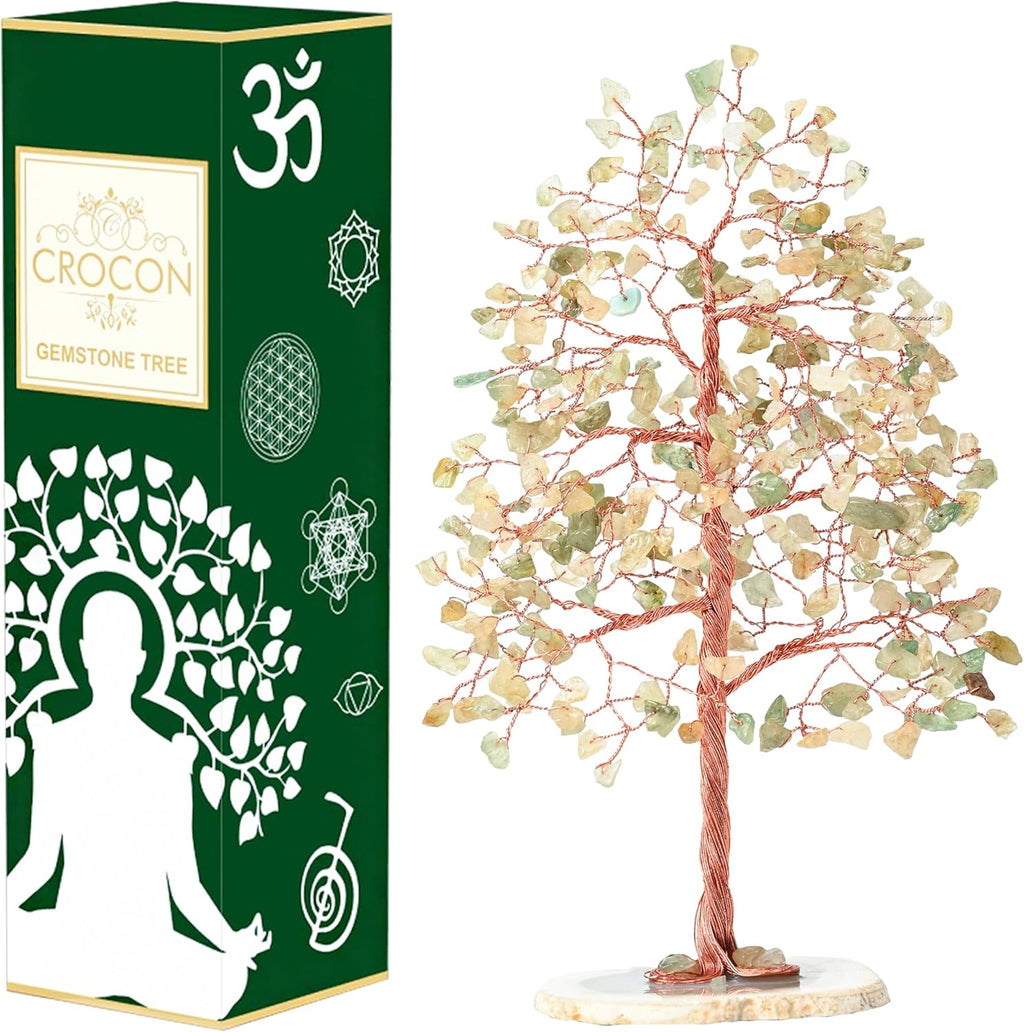 7 Chakra Tree of Life - Crystal Tree for Positive - Gemstone Tree - Seven Chakra Tree Spiritual Wisdom Feng Shui Tree Decor - Handmade - Healing Tree - Attract Good Luck & Charm Gift