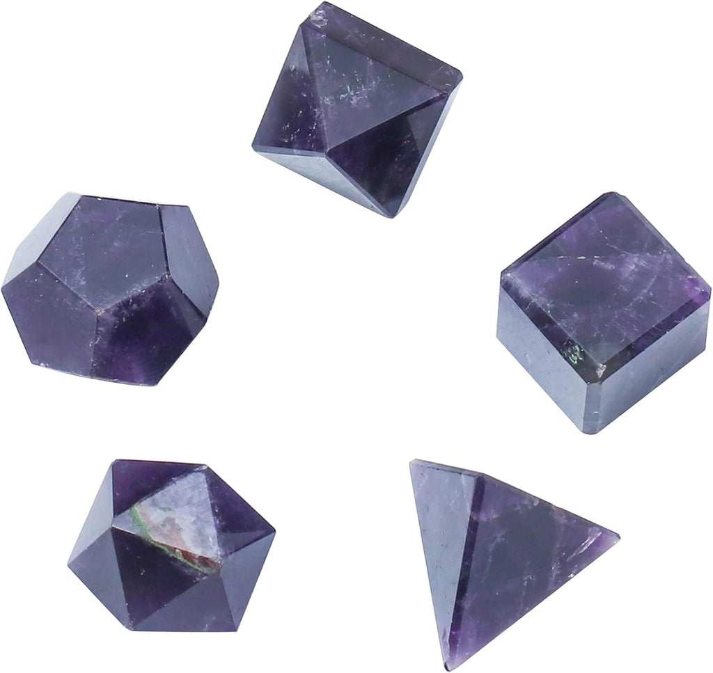 Platonic Solid Sacred Geometry Set for Reiki Healing & Chakra Balancing (15-20mm)