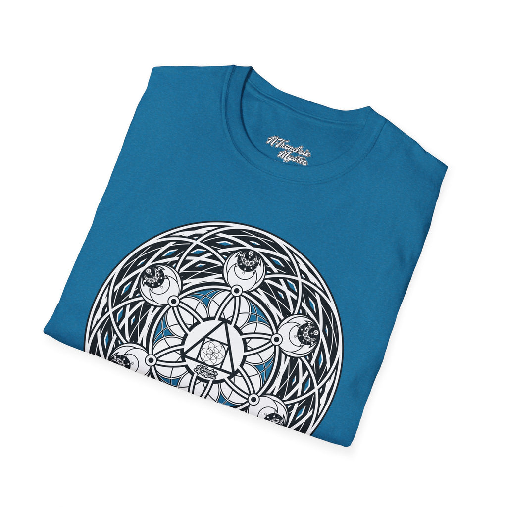 Mystic Cipher Tee – Hermetic Sacred Geometry Shirt | Boho Festival Wear | Spiritual Graphic for Him Her