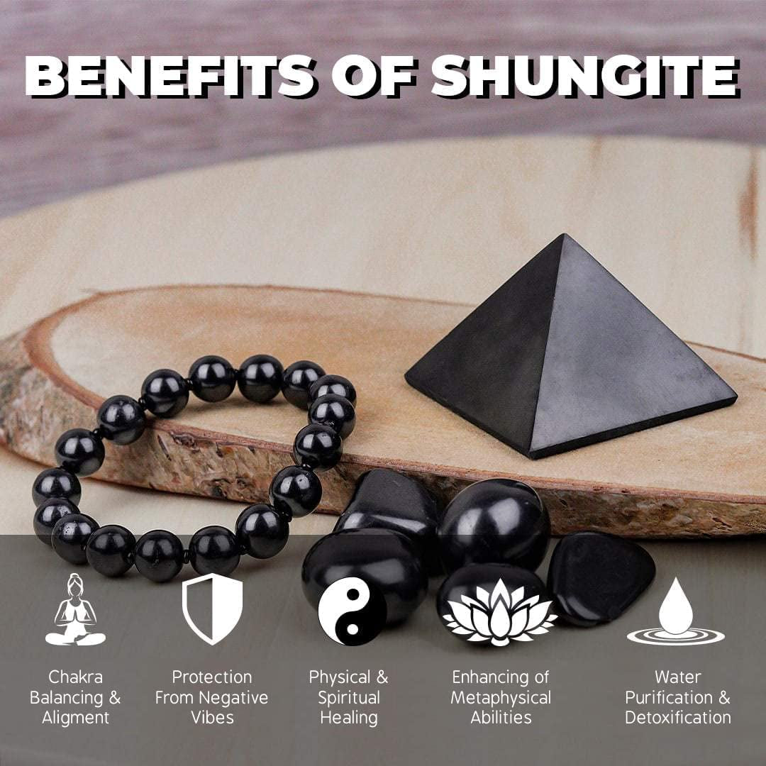 Shungite Crystal Necklace Set – Handcrafted Chakra Pendants for Energy Alignment & Style