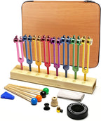 8-Piece Chakra Tuning Fork Set – Solfeggio Frequencies for Sound Therapy, DNA Activation & Soul Alignment