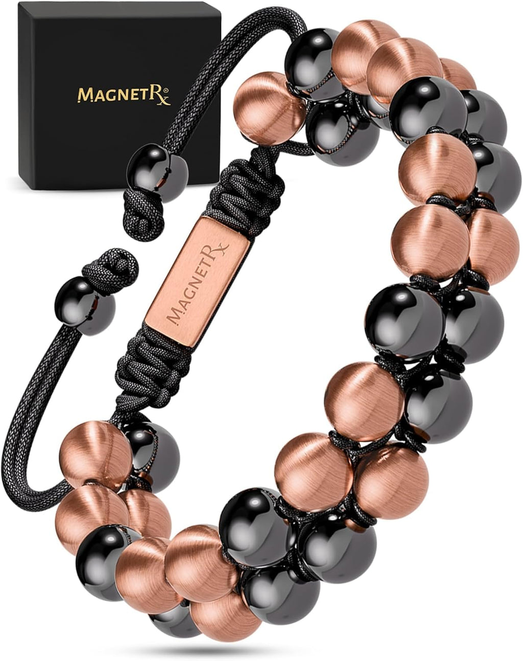Magnetic Hematite Bracelet | Ultra Strength 8mm Beads with Adjustable Fit & Gift Box