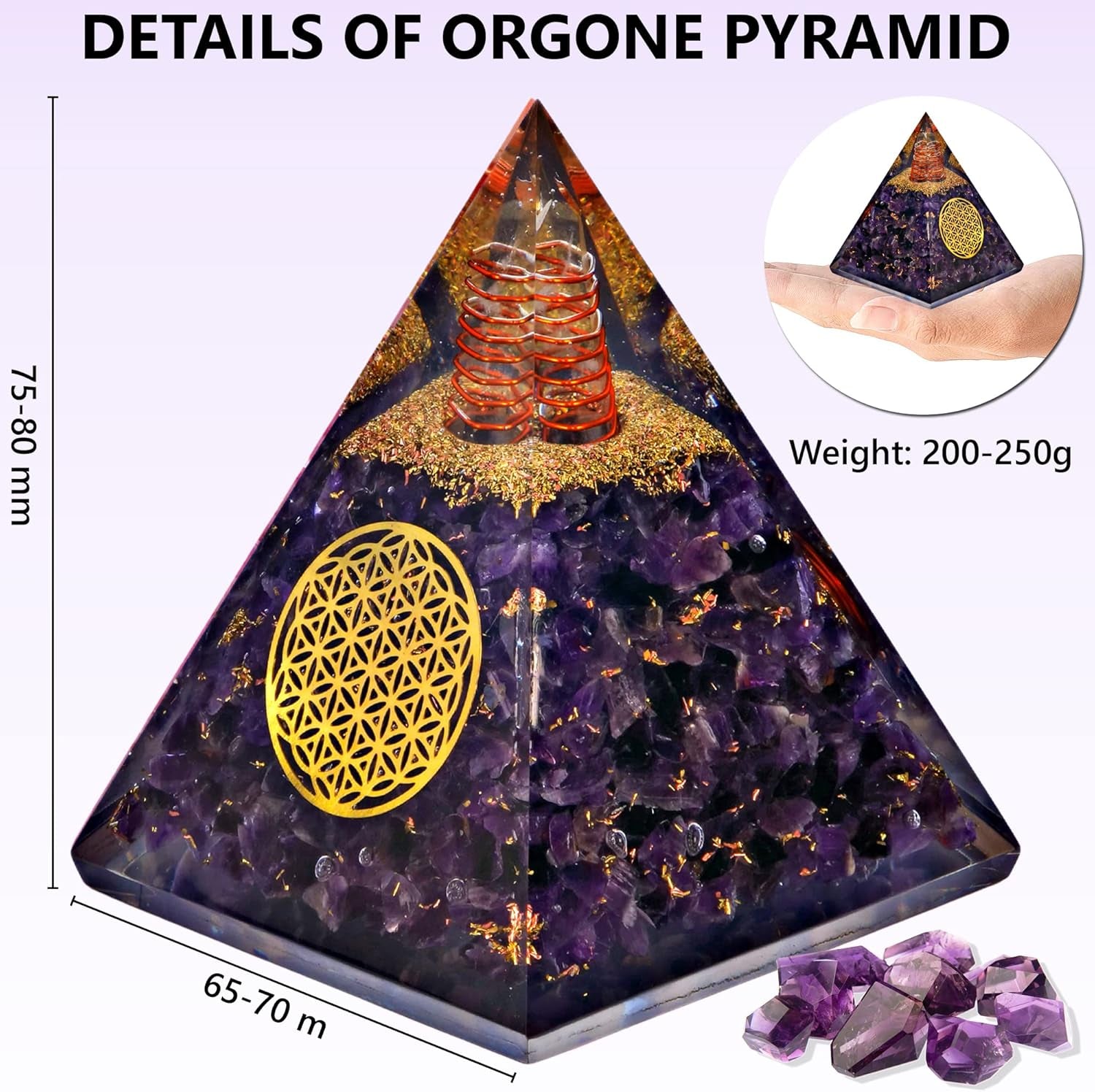 Orgone Pyramid – Handmade Crystal Orgone Generators with Flower of Life