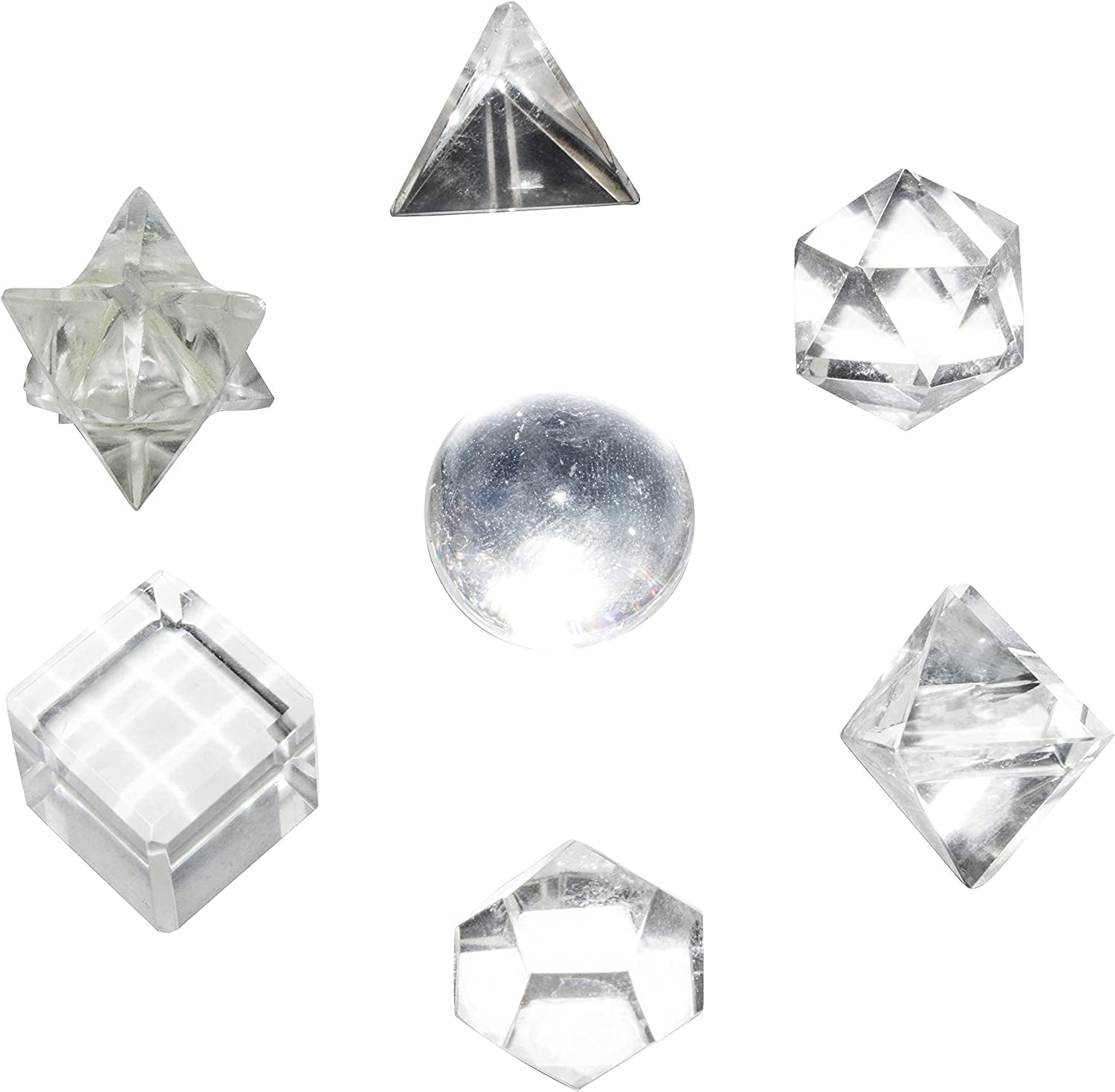 Platonic Solid Sacred Geometry Set for Reiki Healing & Chakra Balancing (15-20mm)