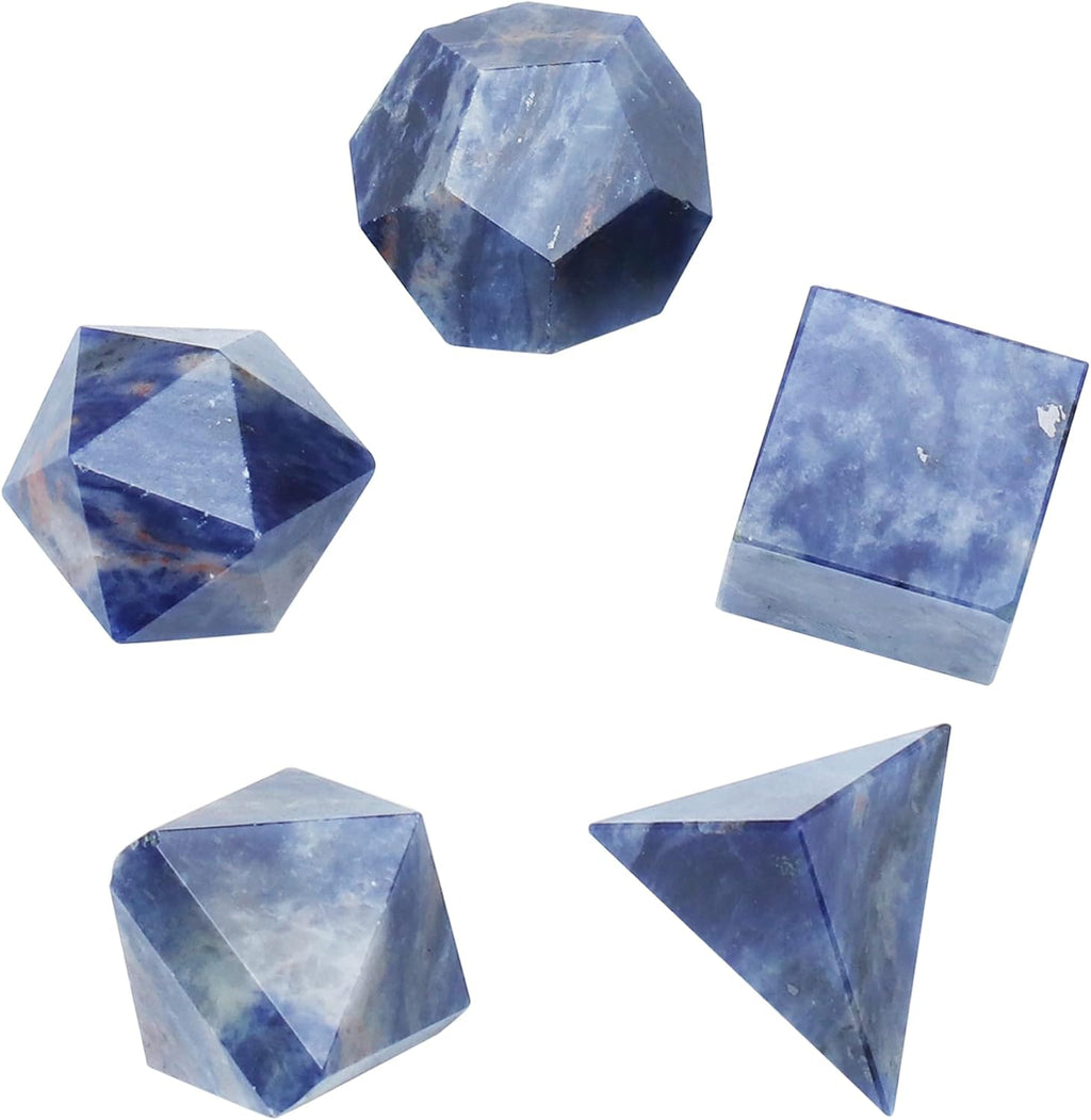 Platonic Solid Sacred Geometry Set for Reiki Healing & Chakra Balancing (15-20mm)