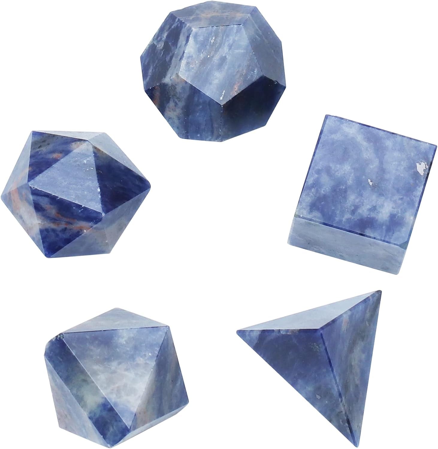 Platonic Solid Sacred Geometry Set for Reiki Healing & Chakra Balancing (15-20mm)