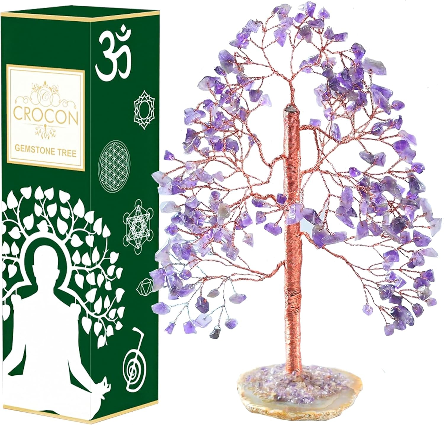 7 Chakra Tree of Life - Crystal Tree for Positive - Gemstone Tree - Seven Chakra Tree Spiritual Wisdom Feng Shui Tree Decor - Handmade - Healing Tree - Attract Good Luck & Charm Gift