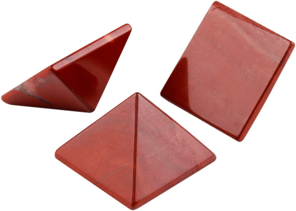 Healing Crystal Red Jasper Pyramid Metaphysical Stone Figurine