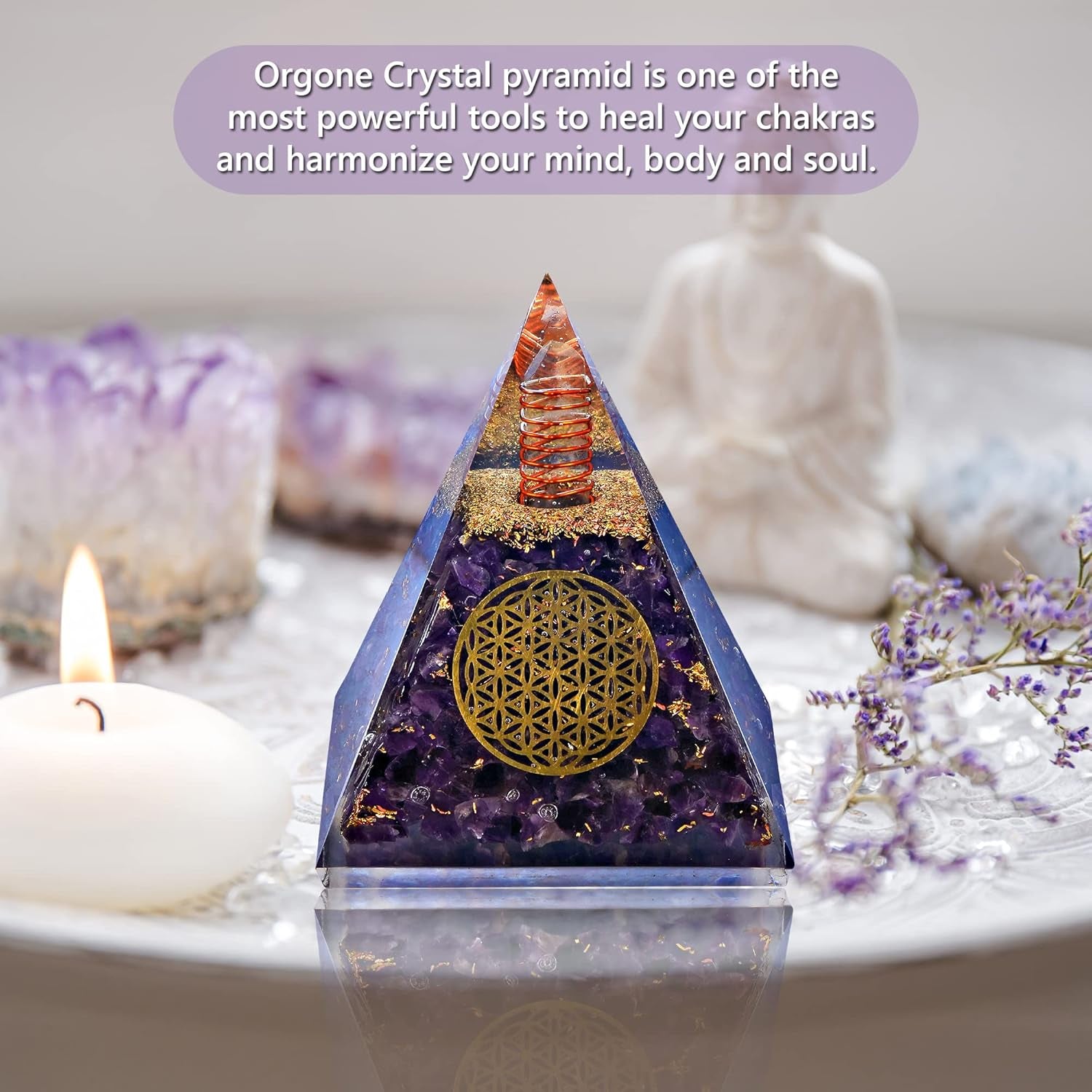 Orgone Pyramid – Handmade Crystal Orgone Generators with Flower of Life