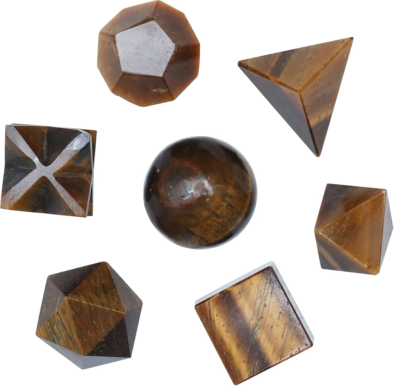Platonic Solid Sacred Geometry Set for Reiki Healing & Chakra Balancing (15-20mm)