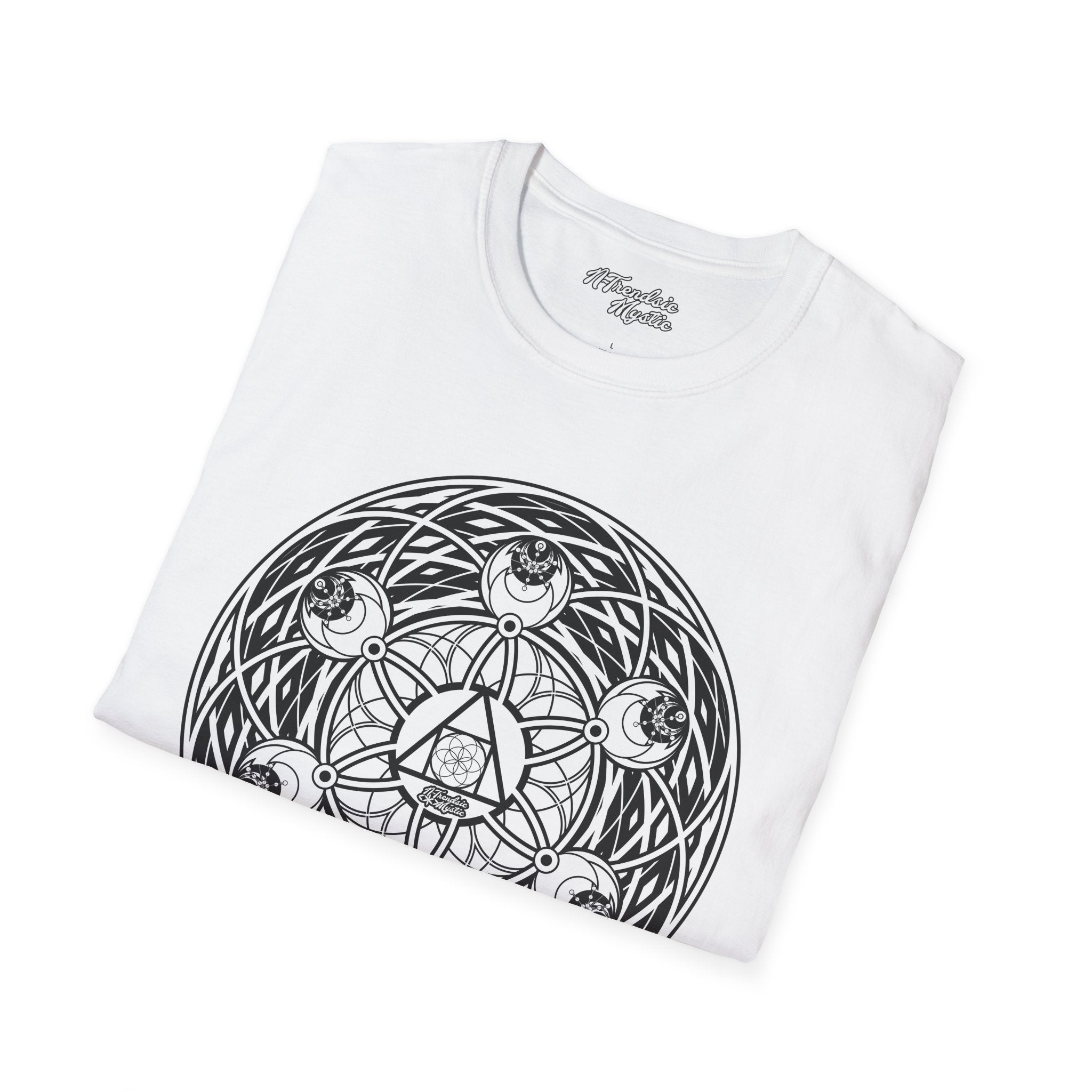 Mystic Cipher Tee – Hermetic Sacred Geometry Shirt | Boho Festival Wear | Spiritual Graphic for Him Her