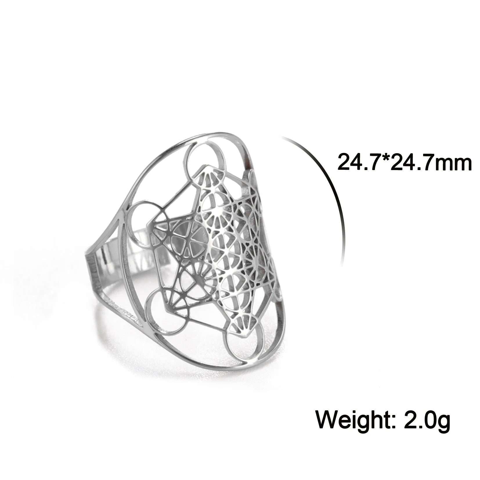 Sacred Geometry Ring –  Flower of Life | Metatron’s Cube | and More