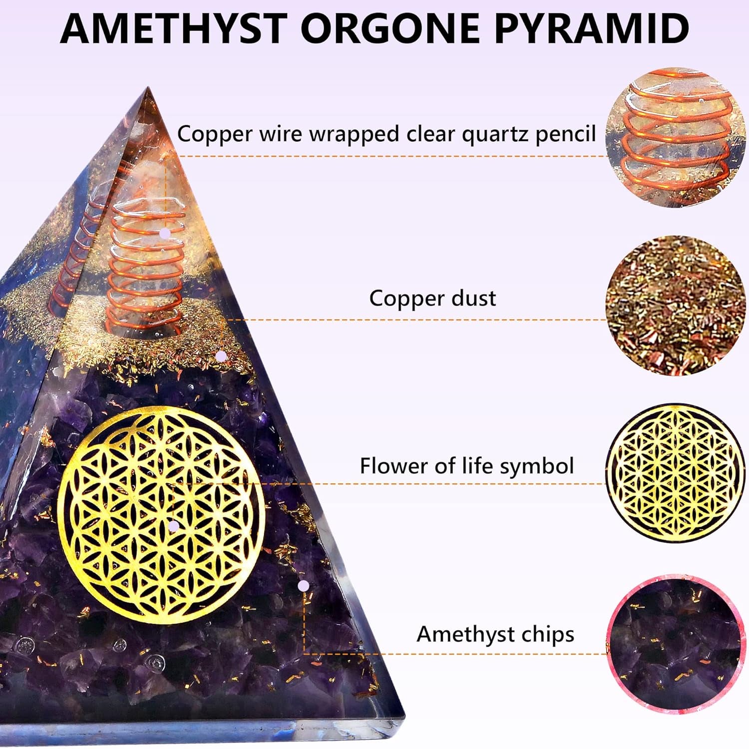Orgone Pyramid – Handmade Crystal Orgone Generators with Flower of Life