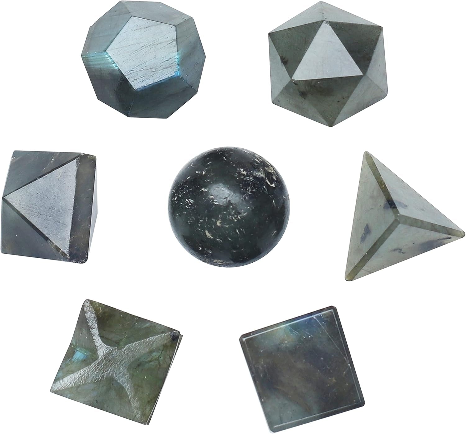 Platonic Solid Sacred Geometry Set for Reiki Healing & Chakra Balancing (15-20mm)