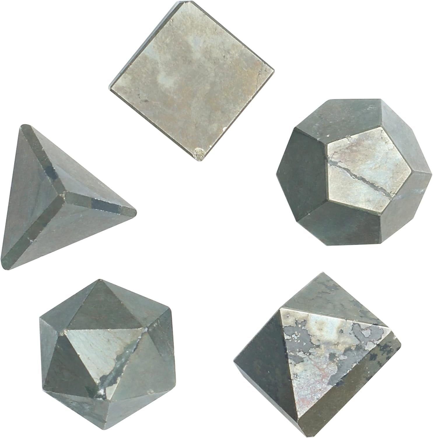 Platonic Solid Sacred Geometry Set for Reiki Healing & Chakra Balancing (15-20mm)