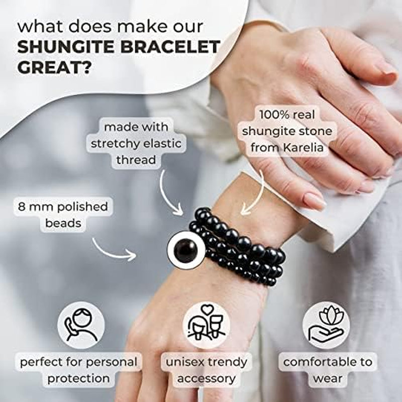 Authentic Shungite Bracelet & Sphere Set – Root Chakra Healing & Energy Protection | Meditation & Reiki Gift Set