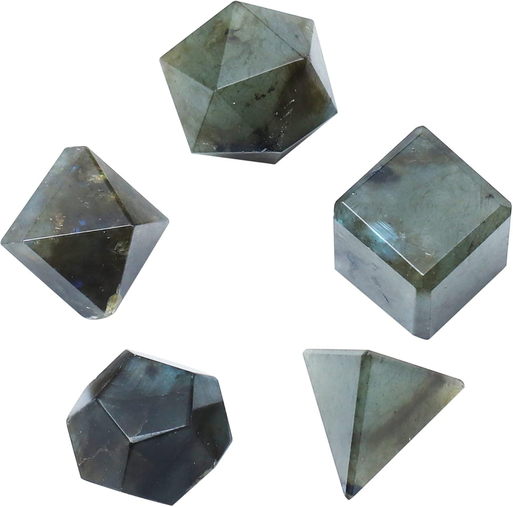 Platonic Solid Sacred Geometry Set for Reiki Healing & Chakra Balancing (15-20mm)