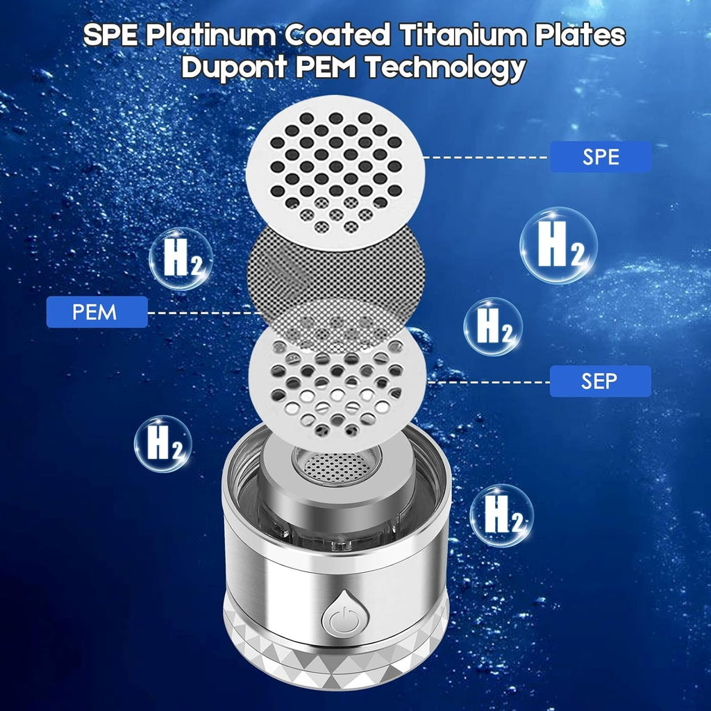 N.P Hydrogen Water Bottle Generator with Dual Chamber & SPE PEM Technology - Up to 1700 PPB