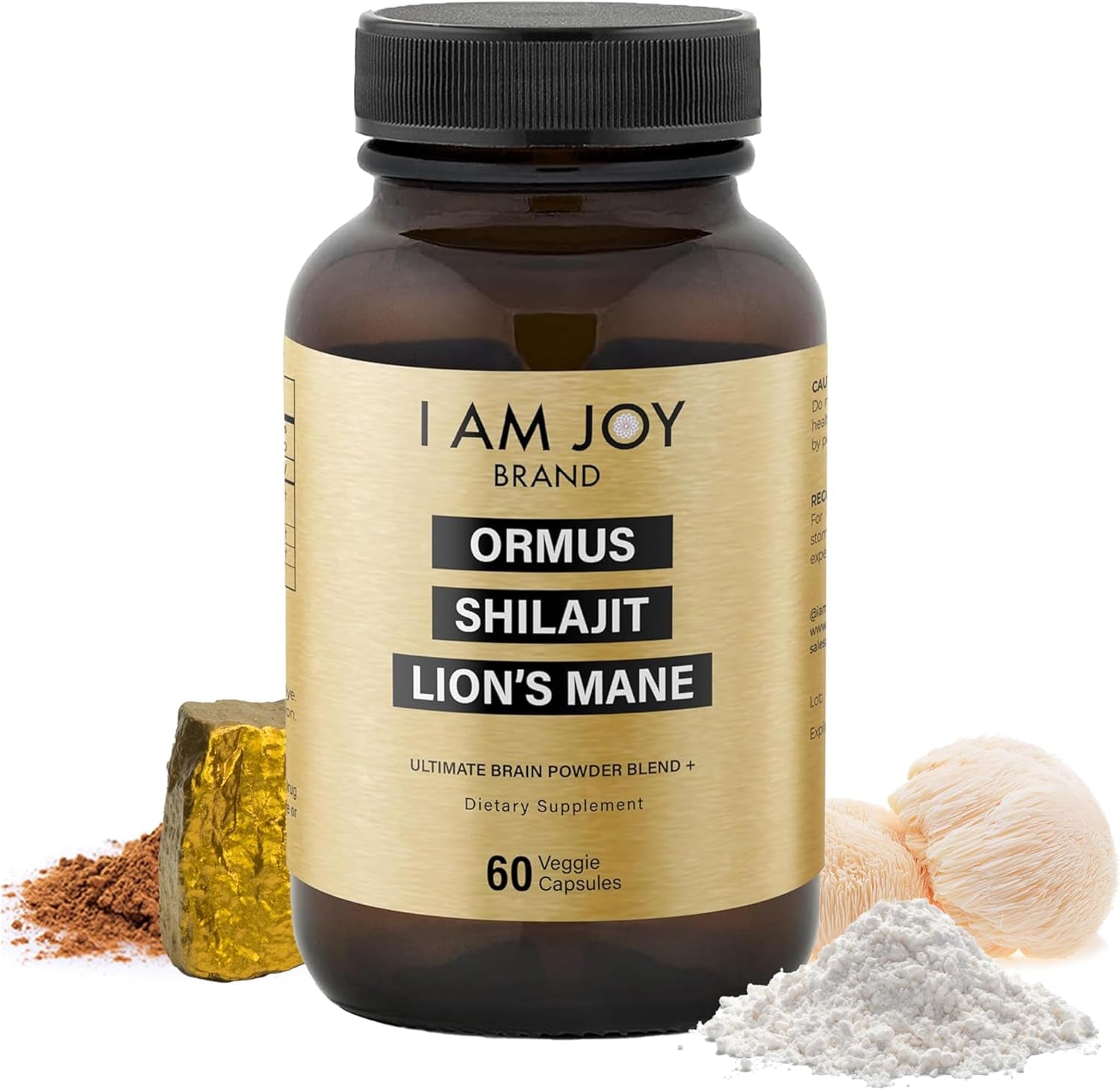 Ormus Shilajit Lion’s Mane – Ultimate Brain & Energy Booster | 24K Monoatomic Gold for Memory, Focus & Creativity (60 Vegan Capsules)