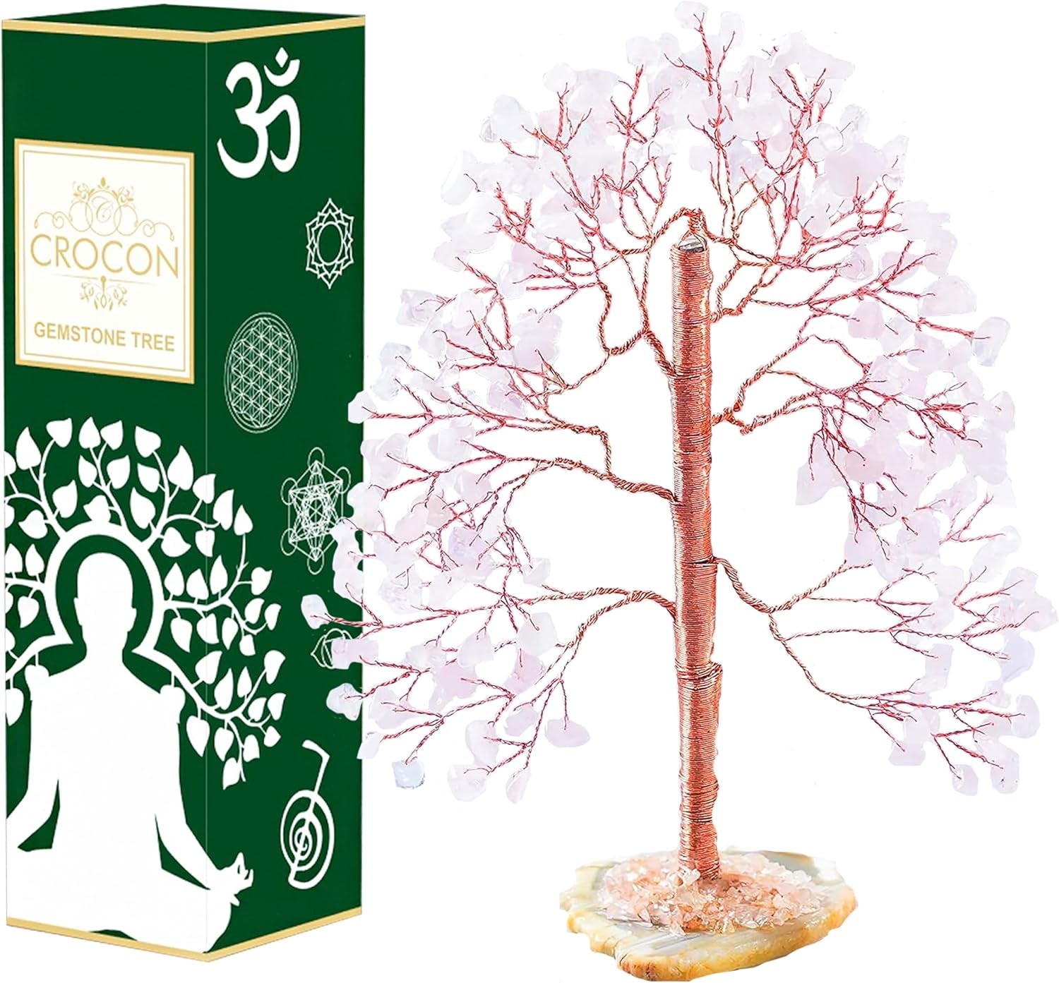 7 Chakra Tree of Life - Crystal Tree for Positive - Gemstone Tree - Seven Chakra Tree Spiritual Wisdom Feng Shui Tree Decor - Handmade - Healing Tree - Attract Good Luck & Charm Gift