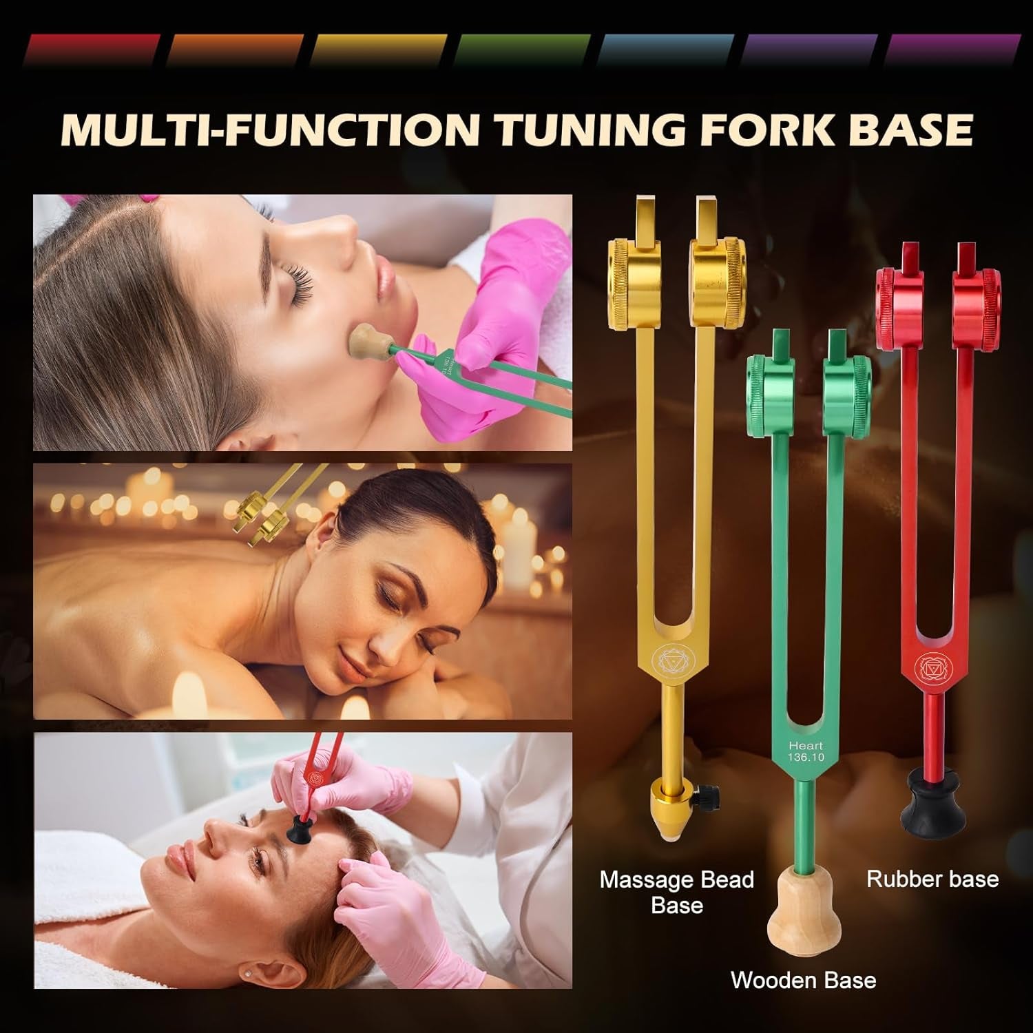 8-Piece Chakra Tuning Fork Set – Solfeggio Frequencies for Sound Therapy, DNA Activation & Soul Alignment