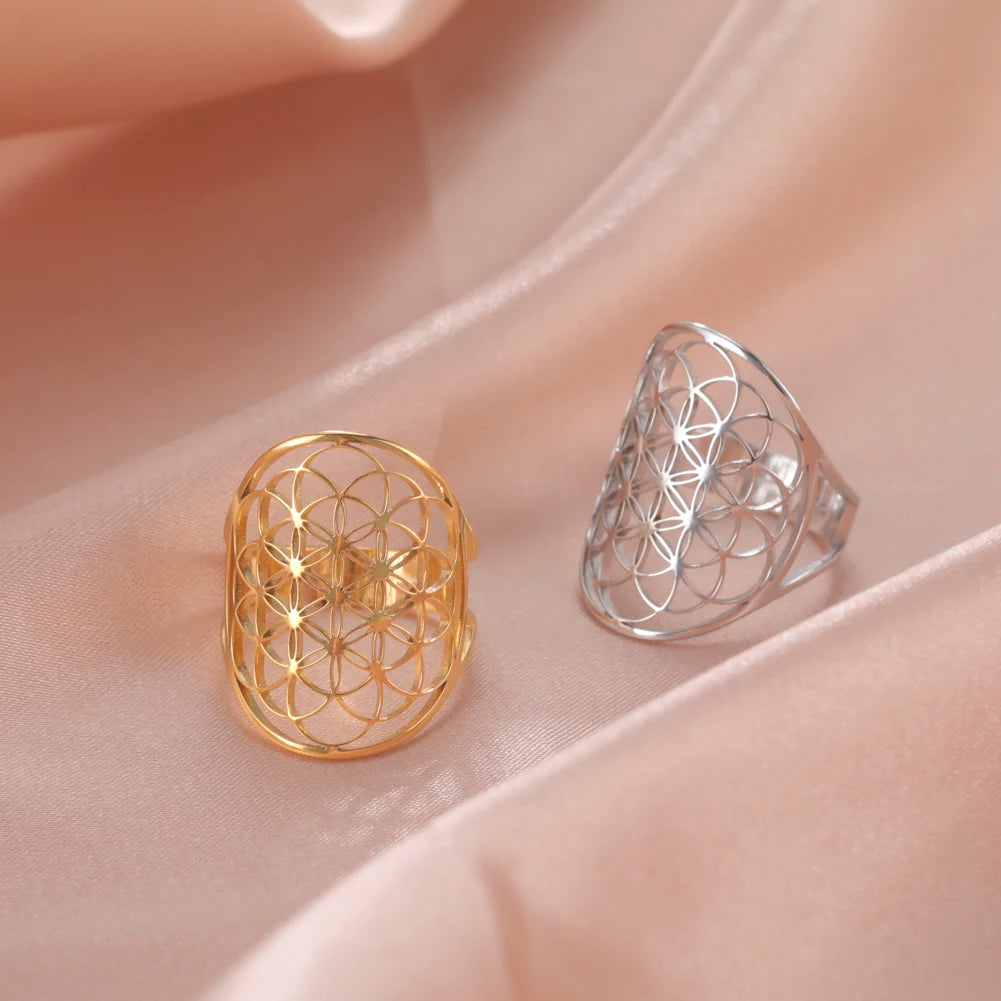 Sacred Geometry Ring –  Flower of Life | Metatron’s Cube | and More