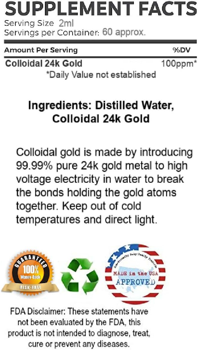Liquid Colloidal Gold 24K – 99.99% Pure Ruby Red Elixir