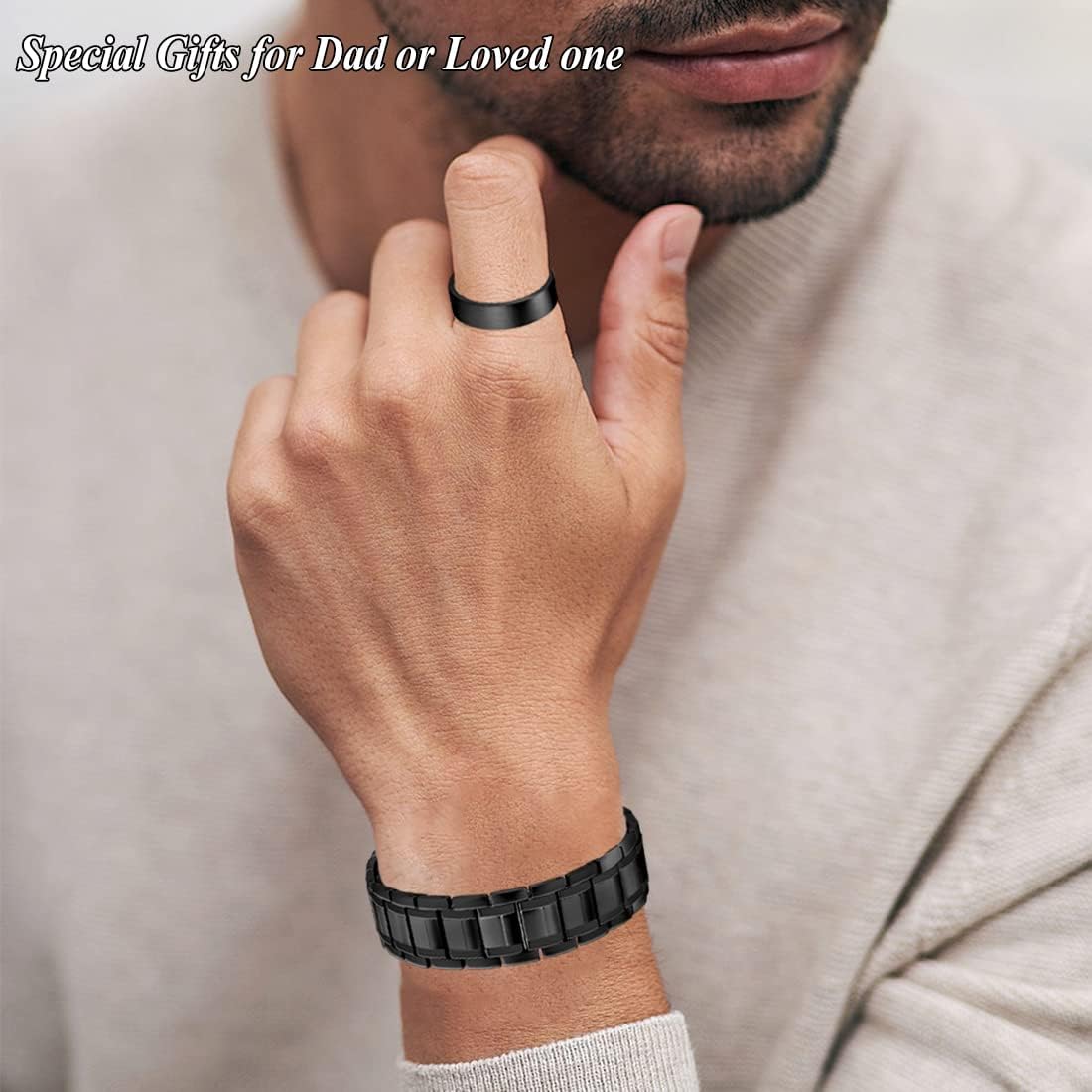 MagnaStyle 3X Copper Bracelet & Ring Set: Ultra-Strength Magnetic Jewelry for Men & Women