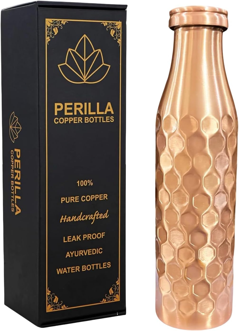 Mystic Copper Vessel – 34 oz Ayurvedic-Inspired Water Bottle 100% Pure Copper | Handcrafted | Leak-Proof |Ready to Go