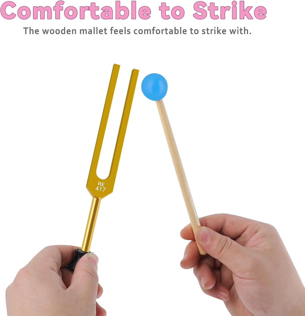Chakra Tuning Fork Set – Sound Healing Instruments with Mallets, Bases & DNA Activation Frequencies