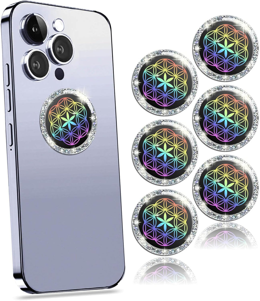 24K Gold & Silver Crystal Diamond Anti-Radiation Protection Stickers (6-Pack)
