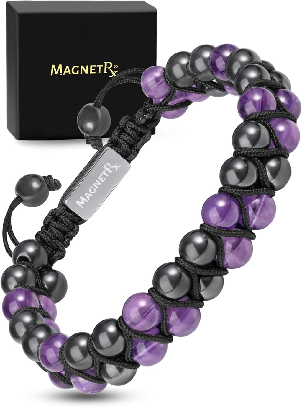 Magnetic Hematite Bracelet | Ultra Strength 8mm Beads with Adjustable Fit & Gift Box