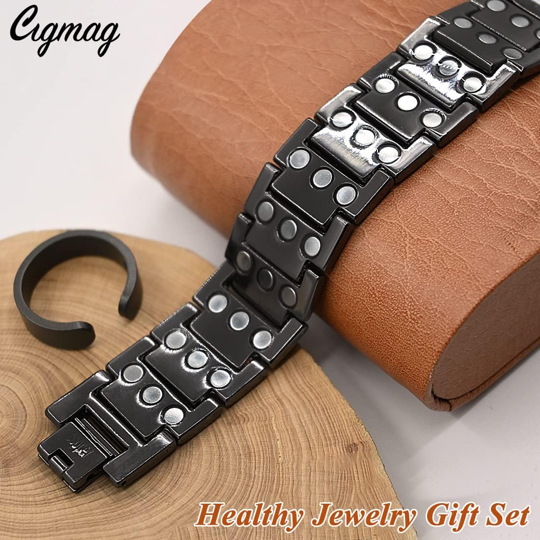 MagnaStyle 3X Copper Bracelet & Ring Set: Ultra-Strength Magnetic Jewelry for Men & Women