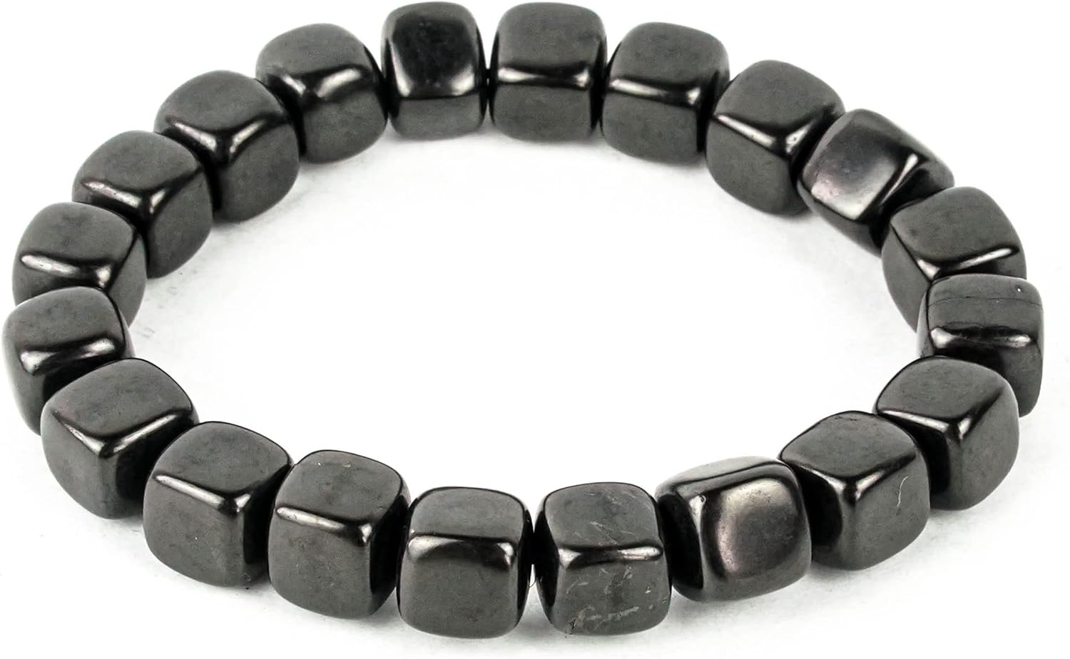 Authentic Shungite Bracelet – Natural Stone Jewelry for Energy Protection & Wellness | Unisex Stretch Bracelet for Balance & Grounding