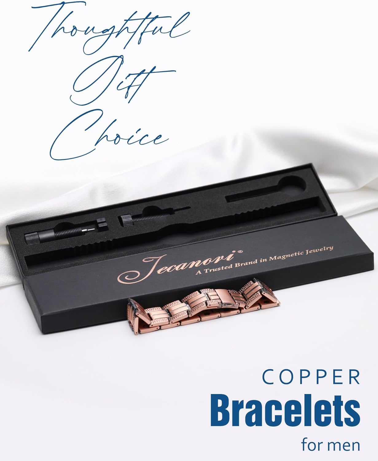 Copper Magnetic Bracelet – Stylish & Durable Wellness Accessory with Fold-Over Clasp & Adjustable Tool