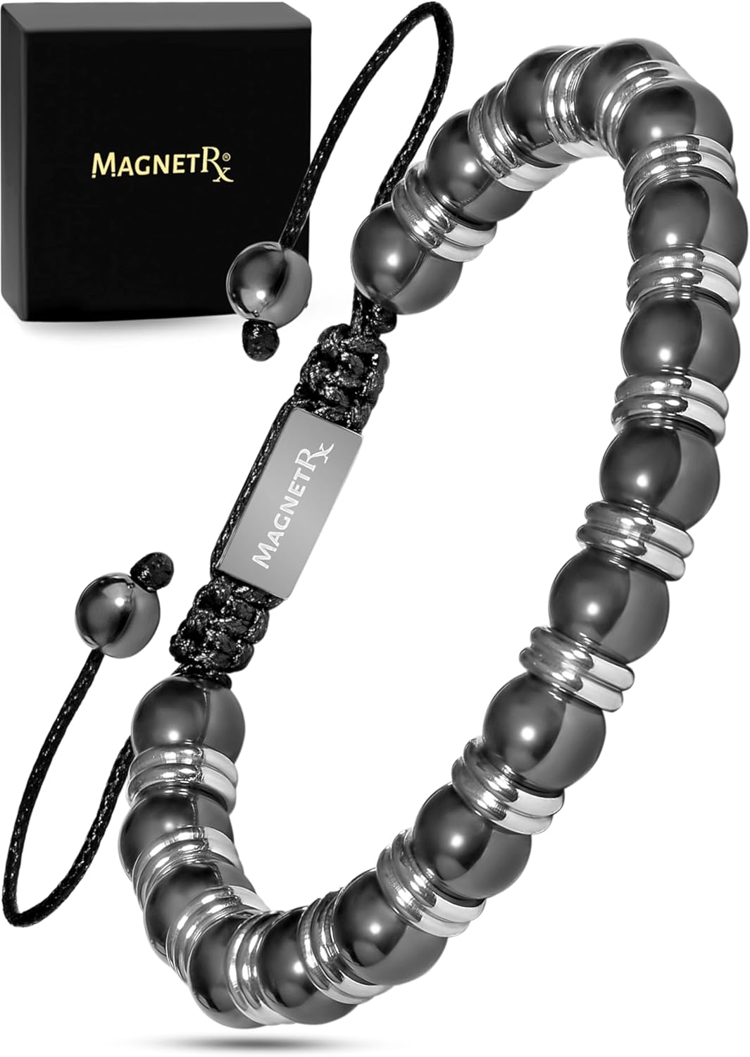 Magnetic Hematite Bracelet | Ultra Strength 8mm Beads with Adjustable Fit & Gift Box
