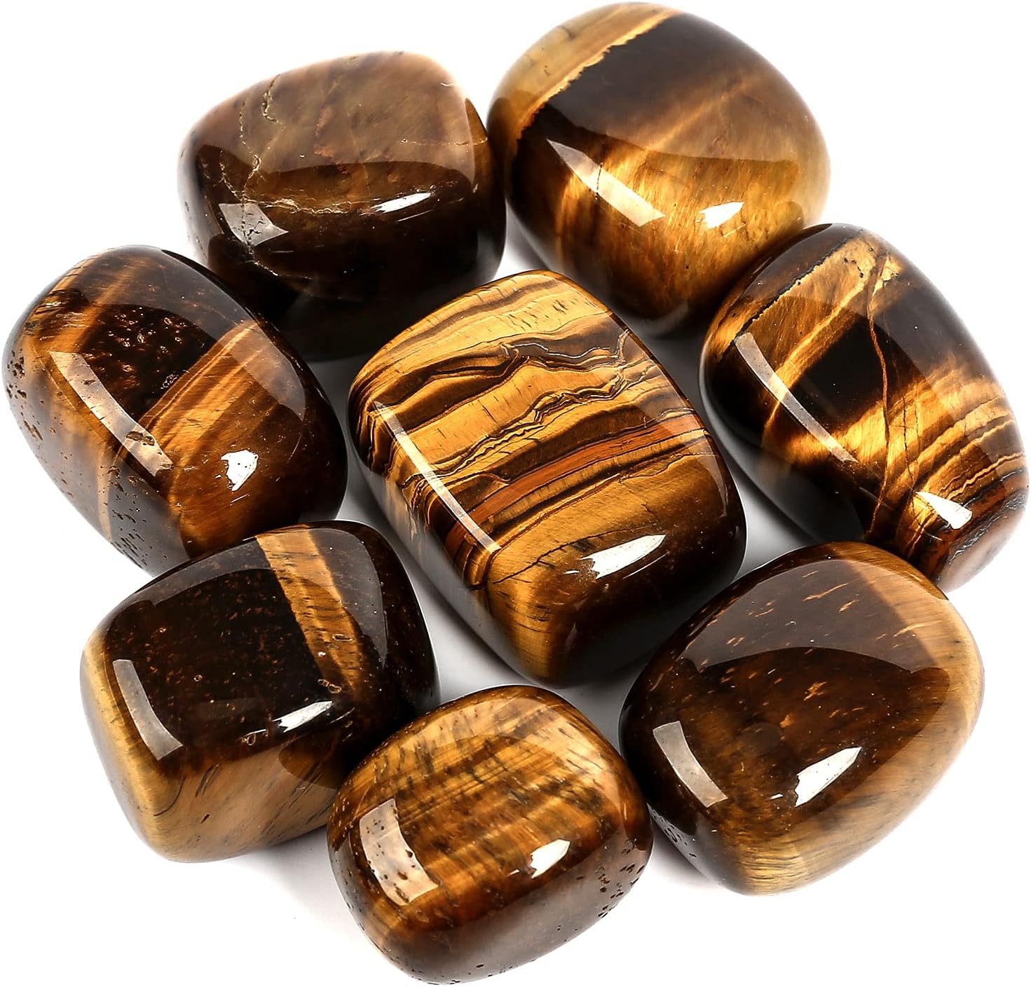 1/2 lb Tumbled Healing Crystals | Obsidian, Amethyst, Quartz, Aventurine, Jasper, Rose Quartz & Tiger Eye Stones (Polished 20–50mm)