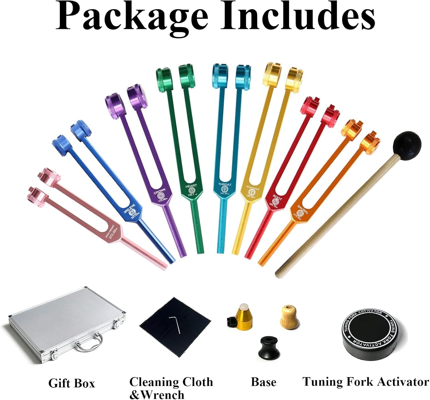Ethereal Resonance: Mystic Tuning Fork Collection - Weighted and Unweighted with Accessories