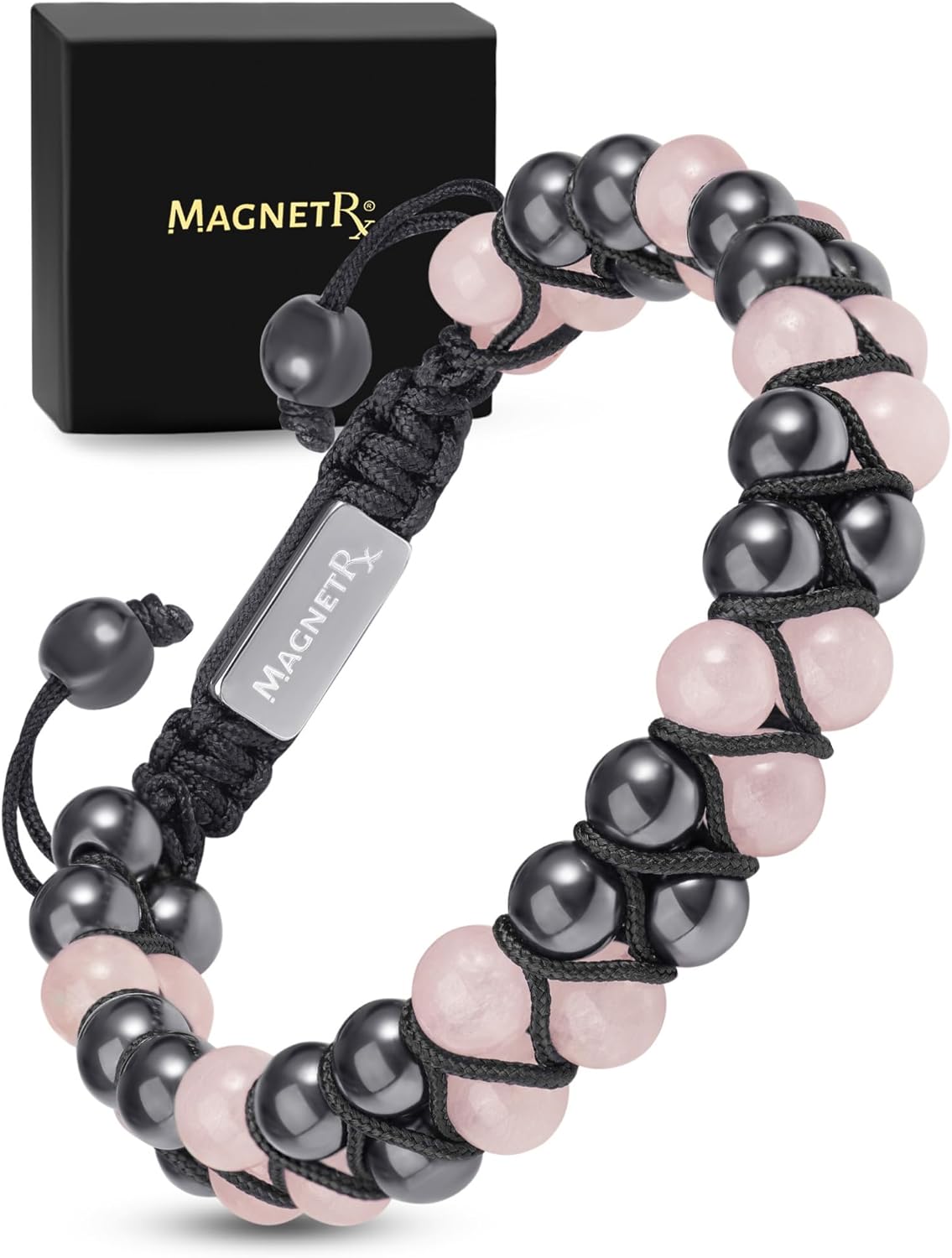 Magnetic Hematite Bracelet | Ultra Strength 8mm Beads with Adjustable Fit & Gift Box
