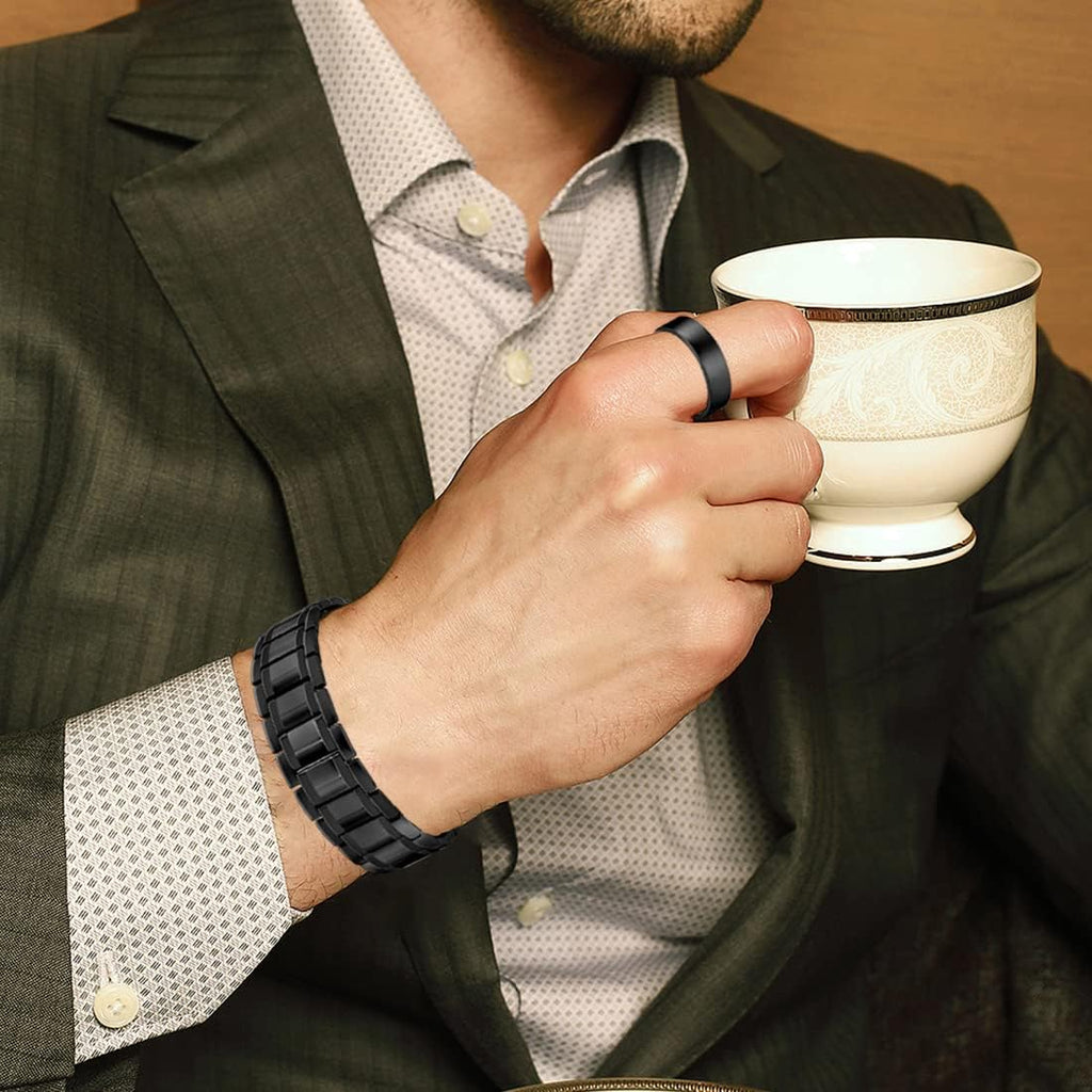 MagnaStyle 3X Copper Bracelet & Ring Set: Ultra-Strength Magnetic Jewelry for Men & Women