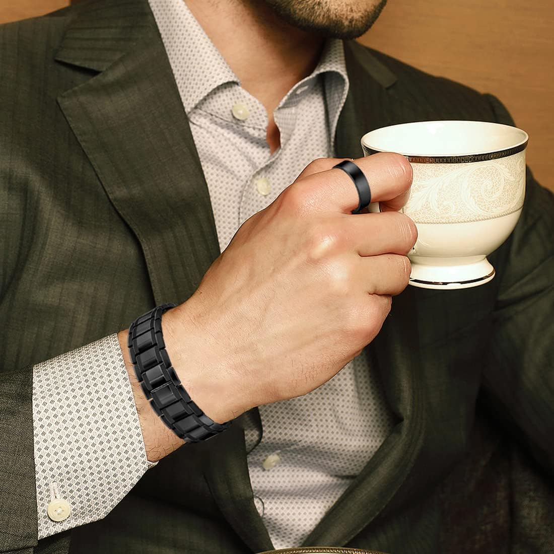 MagnaStyle 3X Copper Bracelet & Ring Set: Ultra-Strength Magnetic Jewelry for Men & Women