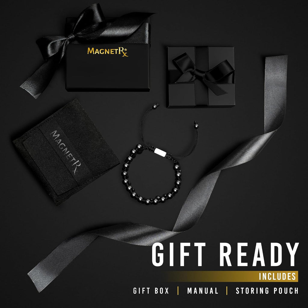 Magnetic Hematite Bracelet | Ultra Strength 8mm Beads with Adjustable Fit & Gift Box