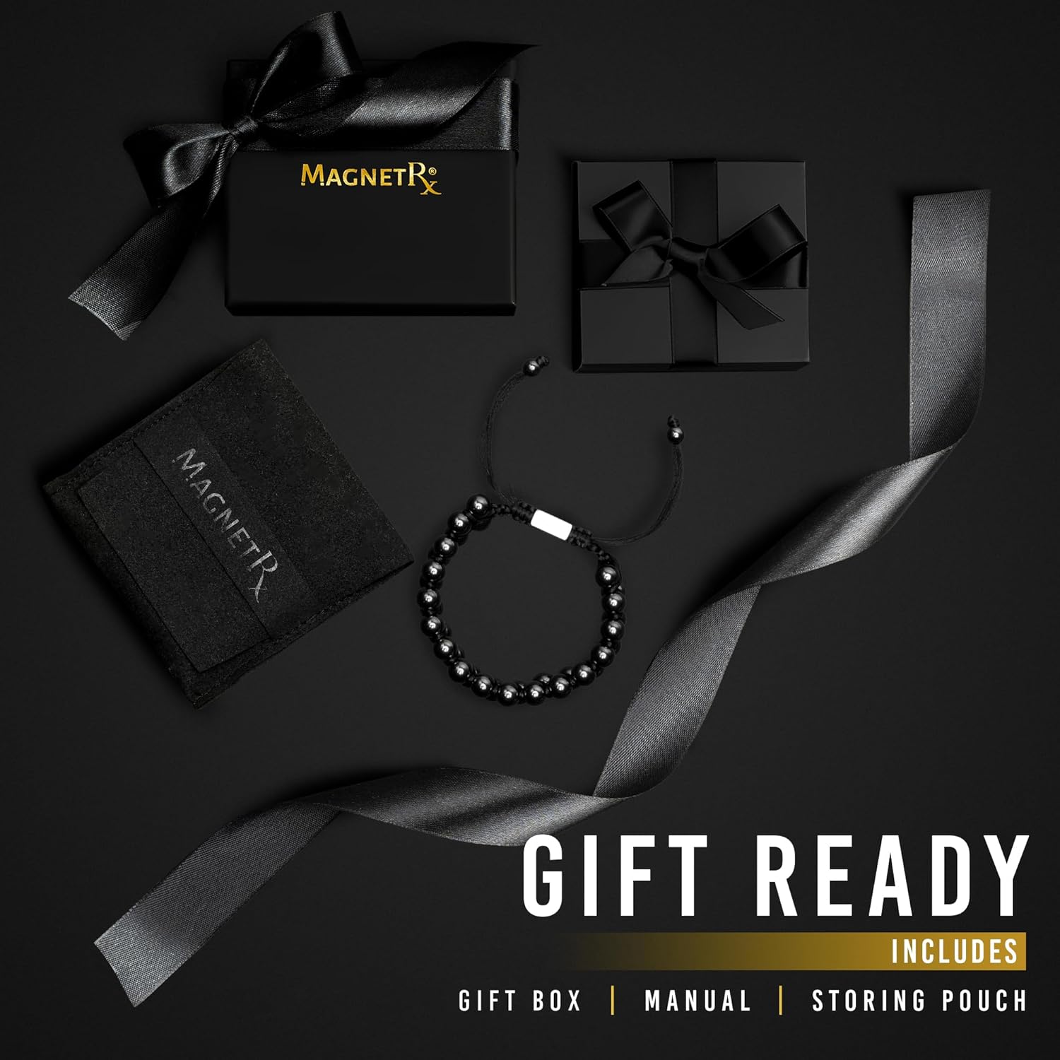 Magnetic Hematite Bracelet | Ultra Strength 8mm Beads with Adjustable Fit & Gift Box