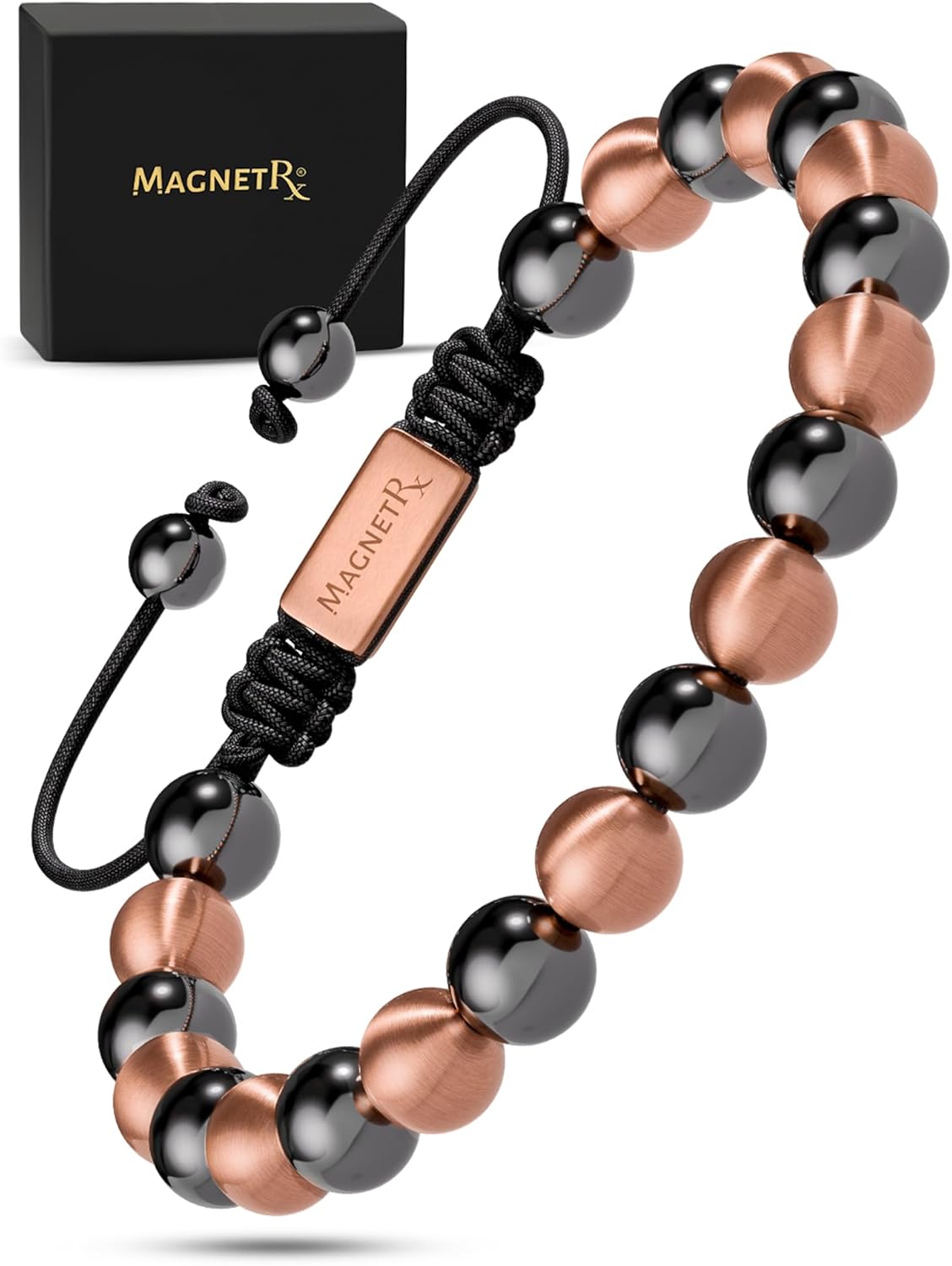 Magnetic Hematite Bracelet | Ultra Strength 8mm Beads with Adjustable Fit & Gift Box
