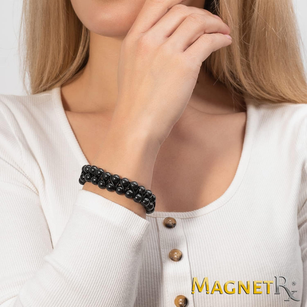 Magnetic Hematite Bracelet | Ultra Strength 8mm Beads with Adjustable Fit & Gift Box