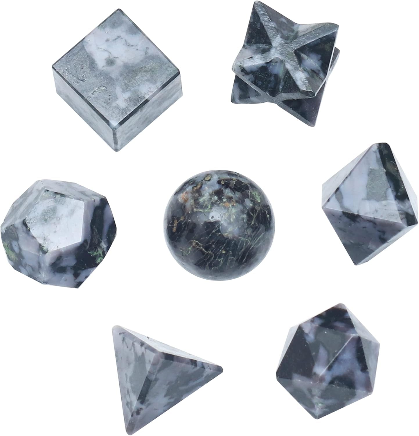 Platonic Solid Sacred Geometry Set for Reiki Healing & Chakra Balancing (15-20mm)