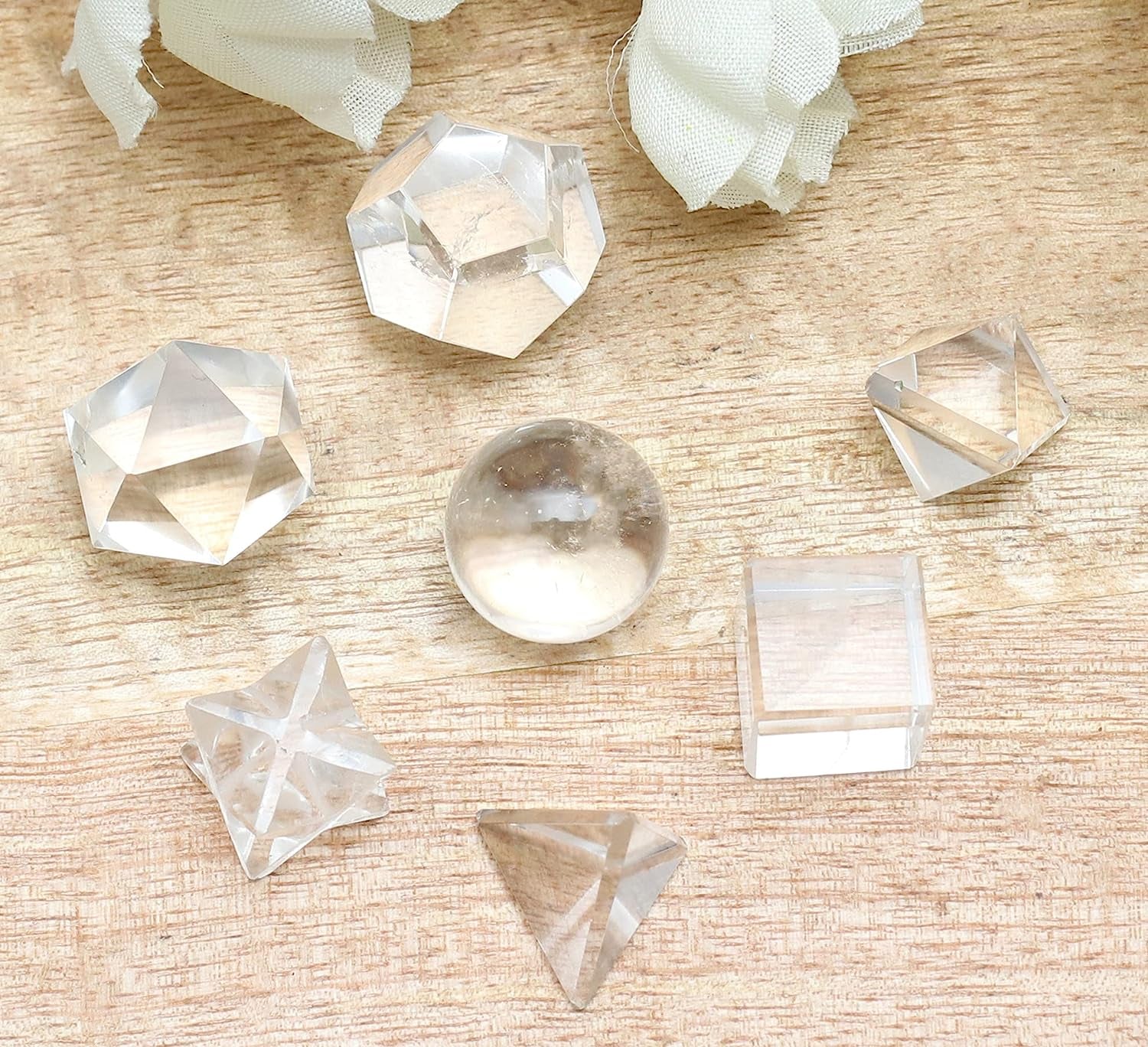 Platonic Solid Sacred Geometry Set for Reiki Healing & Chakra Balancing (15-20mm)