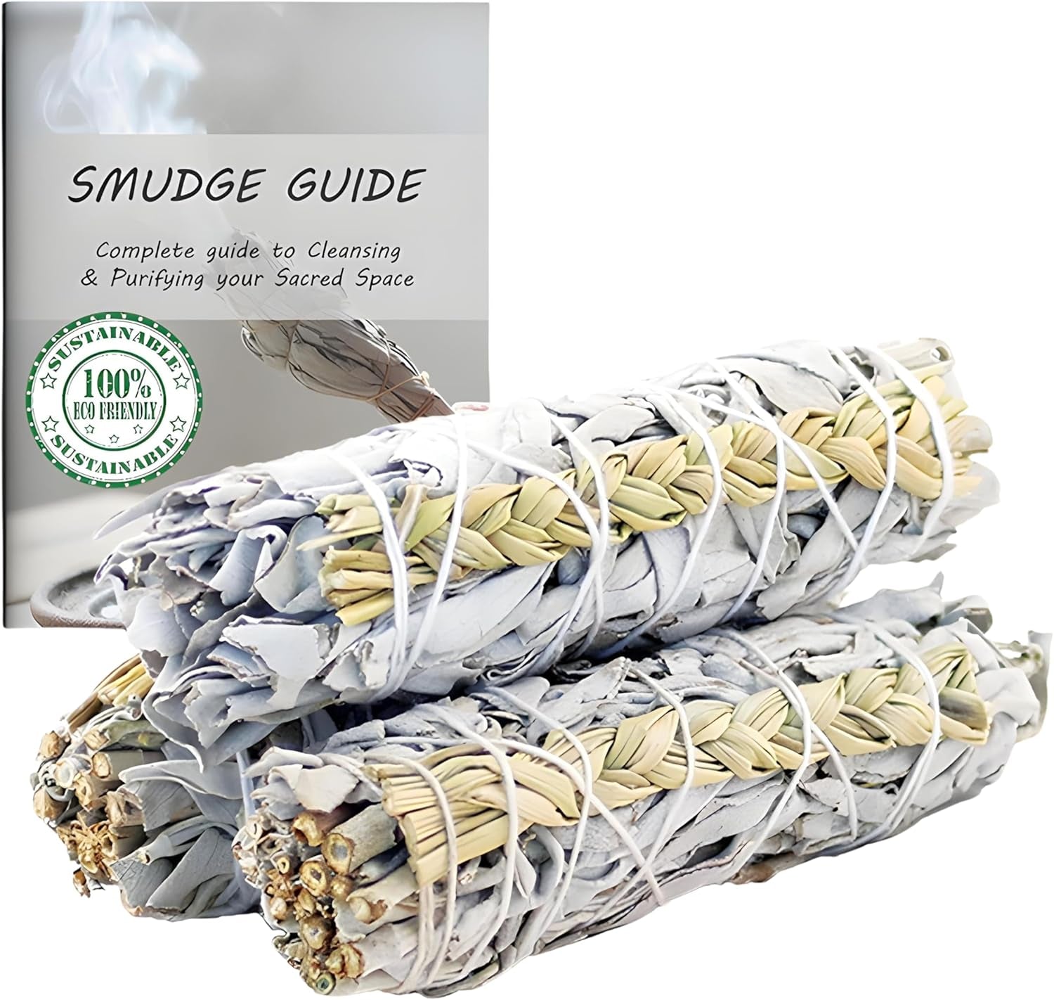 White Sage & Cedar Smudge Stick Bundle – 3 Pack | Sacred Botanical Blends for Ritual, Cleansing & Ceremony
